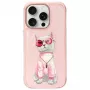 Nimmy Case iPhone 16 Pro 6.3 inch Pink Glasses Cool Cat