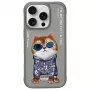 Nimmy kaitseümbris Apple iPhone 16 Pro Max 6,9 inch hall Glasses Cool Cat graafikaga