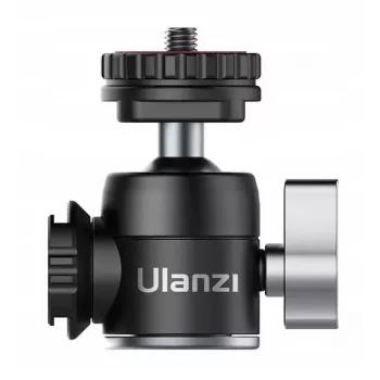 ULANZI U-60 Mini kuulpea kahe külgkingakinnitusega, 1/4 inch keere, alumiiniumsulam, 1.5 kg kandevõime, must