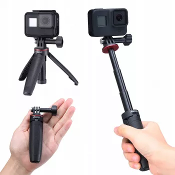 ULANZI MT-09 Mini statiiv, monopod ja käepide GoPro, SJCAM, Xiaomi, DJI Osmo Action jaoks, must