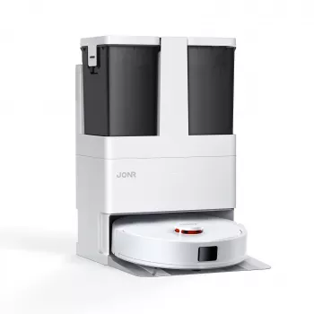 JONR T5 Lite Robot Tolmuimeja LiDAR-navigatsiooniga, 3000Pa imemisjõud, 2600mAh aku, 600ml prügikast, 250ml veepaak, märgpühkimine, rakenduse ja häälejuhtimine, valge