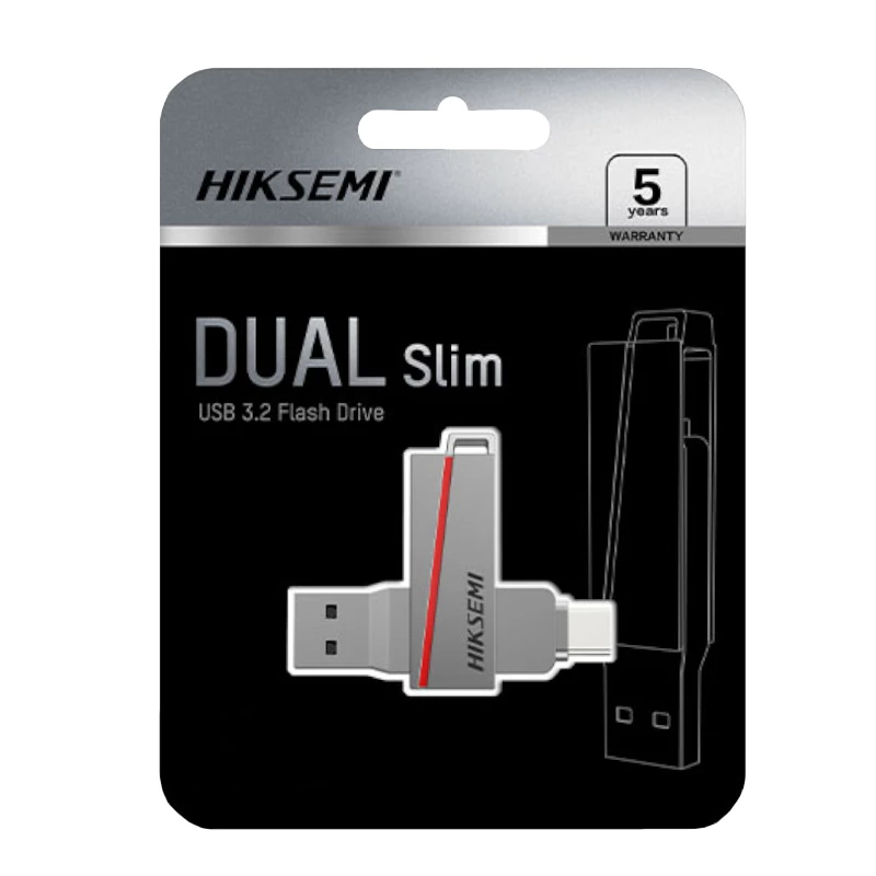 HIKSEMI CLE USB 64 GB E307C U3 Dual USB 3.2 ja USB Type-C hall