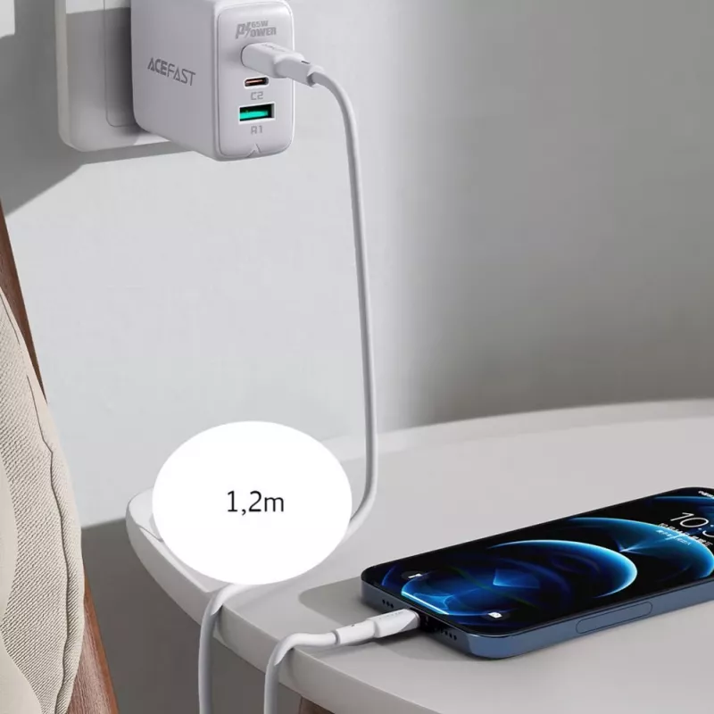 ACEFAST MFI USB-C to Lightning kaabel 1,2 m, 30 W, 3 A, must (C2-01)