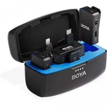 BOYA Boyamic 1 1TX + 3RX traadita mikrofonisüsteem (2.4GHz, 100m ulatus, 8GB salvestus)