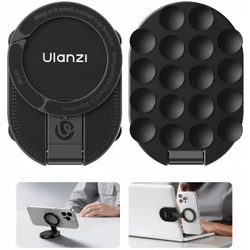 Ulanzi MA39 Magnetiline Telefonihoidja Imemiskausiga Auto Armatuurlauale, Tuuleklaasile, Laule - MagSafe Ühilduv, 360° Pöörlemine, Must
