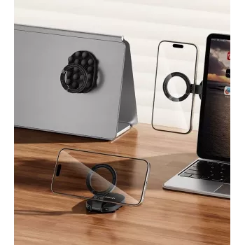 Ulanzi MA39 Magnetiline Telefonihoidja Imemiskausiga Auto Armatuurlauale, Tuuleklaasile, Laule - MagSafe Ühilduv, 360° Pöörlemine, Must