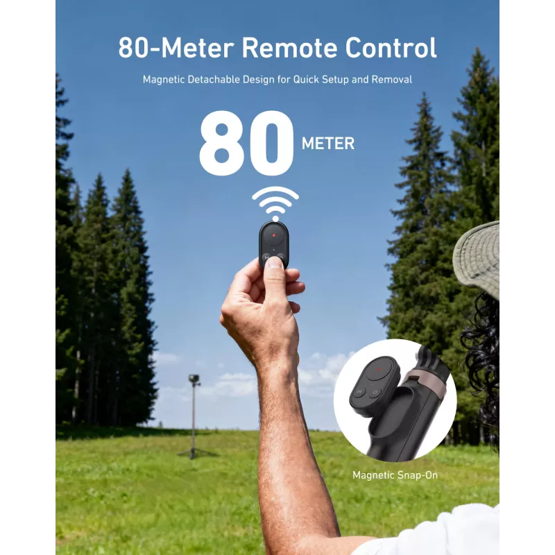 TELESIN Selfie Stick Tripod with Bluetooth Remote Control 80m for GoPro Hero 13 12 11 10 9 Max Max2