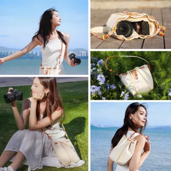 ULANZI DS01 Crossbody Sling Bag kaamerale, peeglita kaamerale, telefonile - Beež