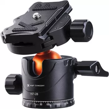 K&F Concept BH-28L Kuulkinnituspea, 10 kg koormus, 28 mm kuul, Arca-Swiss, must