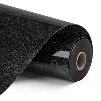 LOKLIK Heat Transfer Vinyl Glitter - Must - 12 tolli x 10 jala rull