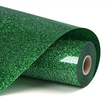 LOKLIK Heat Transfer Vinyl Glitter - Roheline - 12 tolli x 5 jala rull