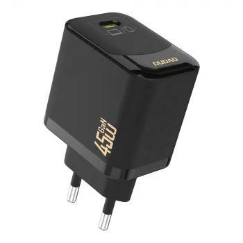 Dudao A28C 45W GaN seinadapter USB-C kaabliga - must