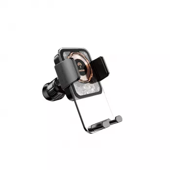 Dudao F19 Auto telefoni hoidik juhtmevaba laadijaga 15W - Must