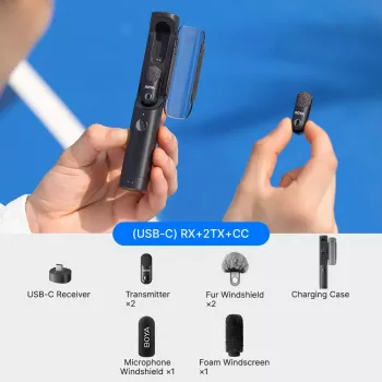 BOYA MAGIC-05 Traadita Mikrofon 2.4GHz USB-C - Must