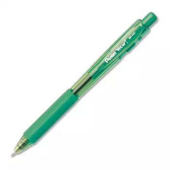 Pentel WOW! Sissetõmmatav pastapliiats - roheline tint - 1,0 mm keskmine ots - läbipaistev korpus roheliste aktsentidega