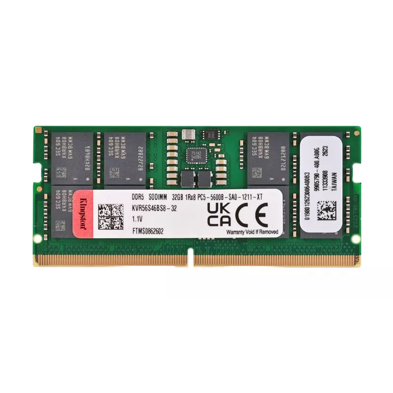 Kingston Technology KVR56S46BS8-32 32 GB DDR5 5600 MT/s SO-DIMM mälumoodul