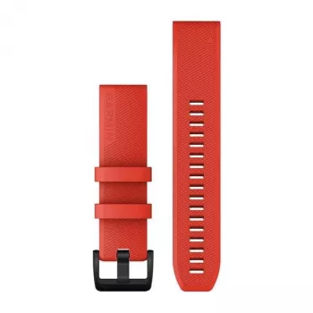 Garmin QuickFit 22mm Silicone Watch Strap Laser Red with Black Stainless Steel Buckle 010-12901-02