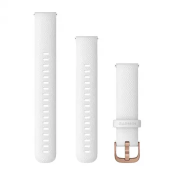 Garmin QuickFit 18mm Silikoonist Kellarihm Valge Roosakuldse Pandlaga 010-12932-0F