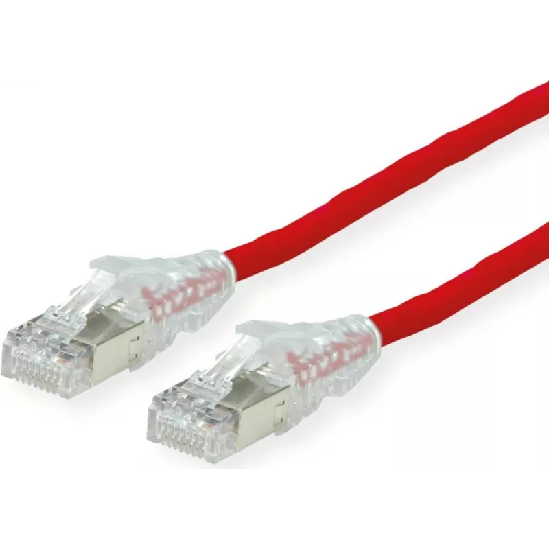 ROTRONIC-SECOMP Dätwyler Patch-kaabel RJ-45 Isane RJ-45 Isane 5 m SFTP PiMF Cat 6a Varjestatud Halogeenivaba Snagless Keerdunud Punane