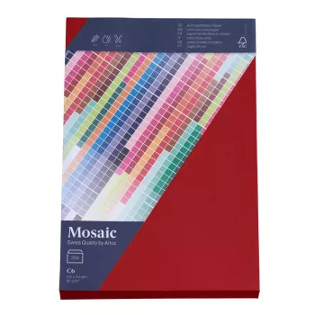 Artoz Papier Mosaic Ümbrikud DIN C6 ilma aknata Tulepunane märgliimiga 20 tk