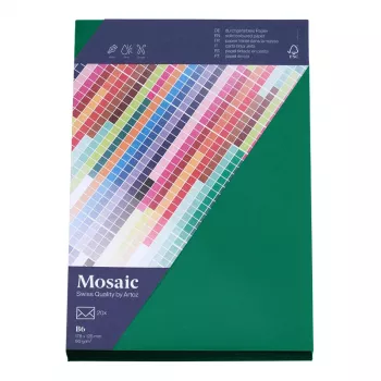 Artoz Papier Mosaic ümbrikud DIN B6 ilma aknata, kuuseroheline, märgliimiga, 20 tk