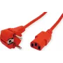 ROLINE Power Cable IEC320 C13 Red 1.8m Schuko CEE 7/7