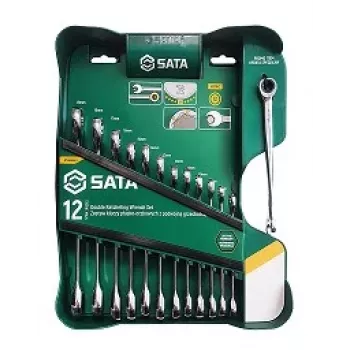 SATA 13-osaline topeltpöördpähkli kombineeritud mutrivõtmete komplekt X-Beam disainiga, meetermõõdustik, 8-21 mm, kroomvanadiumteras, puhutud vormiga karp