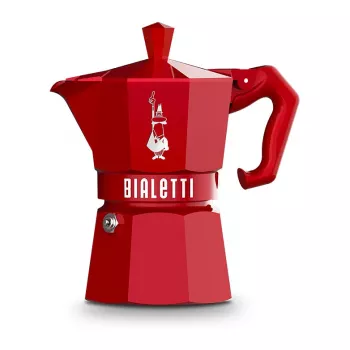 Bialetti Moka Exclusive 3-tassi punane pliidil espresso valmistaja (9055)