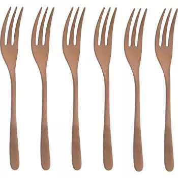 Sambonet Taste PVD 6 Cake Fork Set - Black 18/10 Stainless Steel