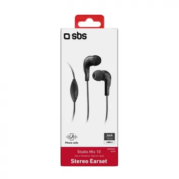 SBS TEINEARKL In-Ear Peaklülaga Kõrvaklapid - Must - Juhtmega - 1,2 m Kaabel - 3,5 mm Pistik - Kõned ja Muusika