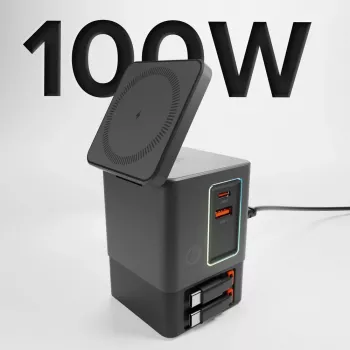 SBS Power Dock 6-in-1 laadimisjaam MagSafe’i, aluse ja USB-C kaablitega 65 W – must
