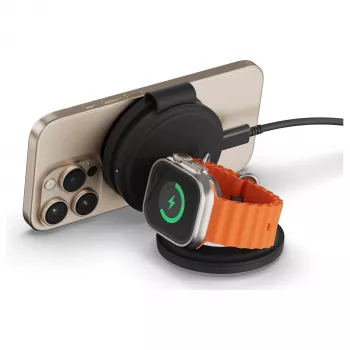 Satechi OntheGo 3-in-1 Wireless Charger with Qi2, Black, 15W, ST-QTG31K