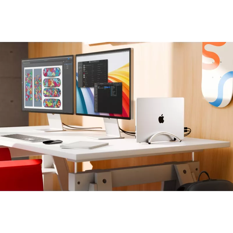 Twelve South BookArc Flex vertikaalne sülearvuti alus MacBookile - kroom