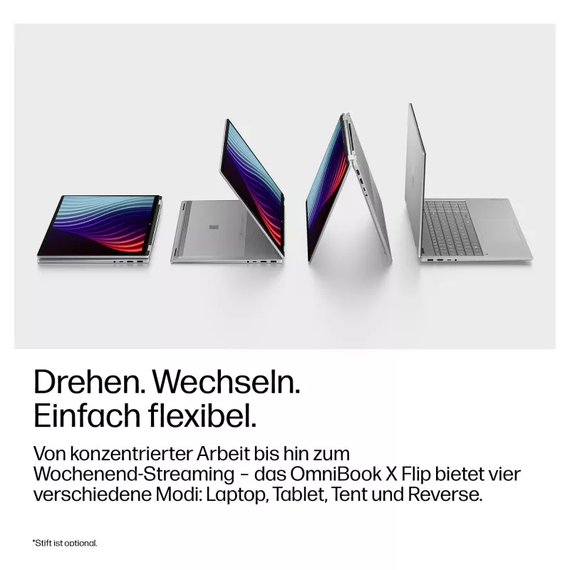 HP OmniBook X Flip 16-cc0160ng 16.0 inch WUXGA Touch 2-in-1 sülearvuti (AMD Ryzen AI 5 430, 24GB RAM, 1TB SSD, Windows 11 Home)