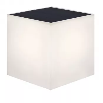NewGarden WALLY 18x18x18 Solar Wall Planter with Integrated LED Light, Warm White 3000K, 1 Lumen, Matte White