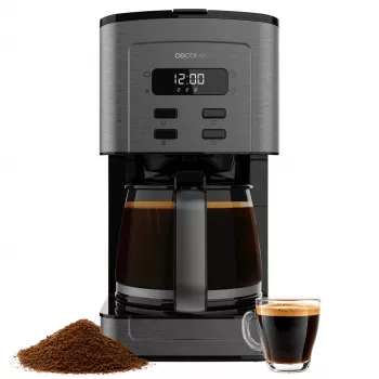 Cecotec Coffee 66 Time Tilkkahvikeitin 950W 1,5L 12 Tassi LCD Taimer Roostevaba Teras