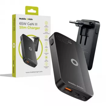 Mobile Origin 65W GaN Slim Dual USB-C Single USB-A Must seinadapter