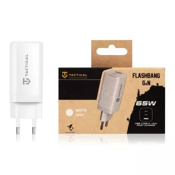 Tactical Adapter FlashBang GaN White 65W USB-C laadija