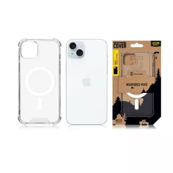 Taktiline tagakaas MagForce Plyo iPhone 15 Plus jaoks, läbipaistev