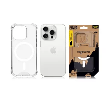 Taktiline tagakaas MagForce Plyo iPhone 15 Pro jaoks, läbipaistev