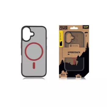 Taktikaline tagakate MagForce Hyperstealth 2.0 iPhone 16 jaoks, must/punane