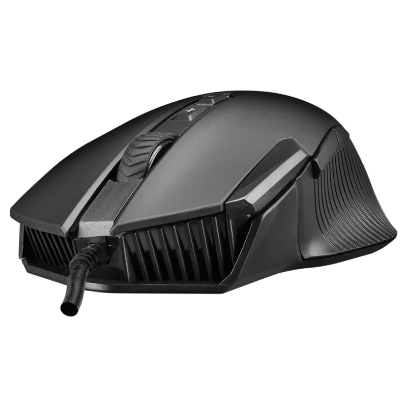 Rampage Comfort Gaming Mouse, Programmable 12800 DPI RGB, Black