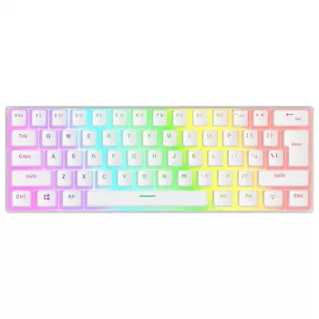 Rampage Radiant K11 60% mehaaniline mänguklaviatuur, valge, sinine lüliti, RGB