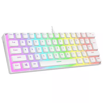 Rampage Radiant K11 60% mehaaniline mänguklaviatuur, valge, sinine lüliti, RGB