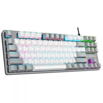 Rampage Snug RGB KRGD Red Mechanical Gaming Keyboard, White-Grey, 60% Layout, Wired USB-C