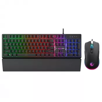 Rampage Fortuna Gaming Keyboard, Mouse & Mouse Pad Set, 12800 DPI, Black