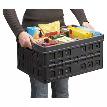 Helit Klappbox Square H6180295 46L Kokkupandav Hoiukast Hall/Must
