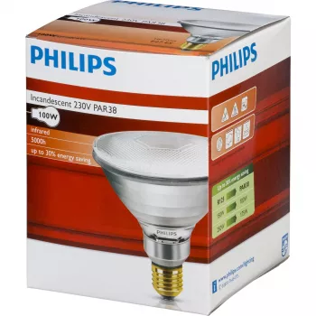 Philips Infrared Lamp PAR38 IR 100W E27 230V Clear