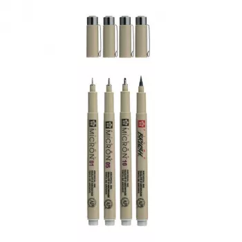 Sakura Pigma Micron Fineliner Pen Set Cool Gray 4-Piece