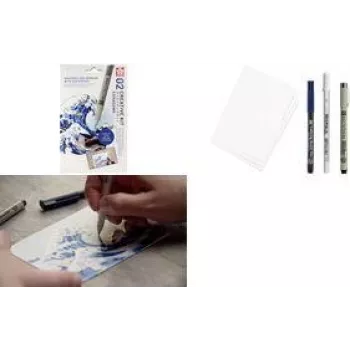 Sakura The Great Wave Art Pen Set Black 1 Set